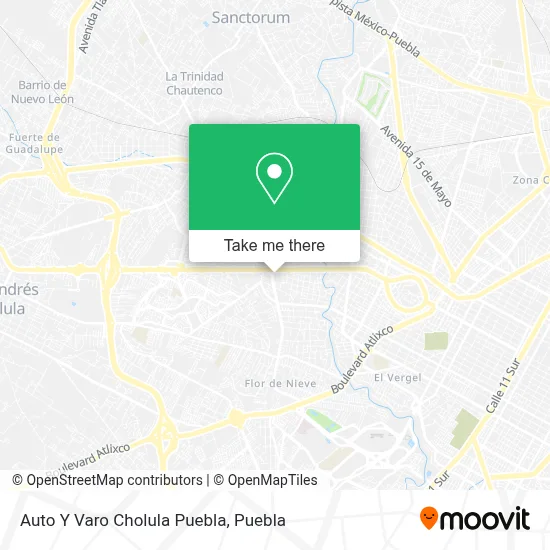 Auto Y Varo Cholula Puebla map