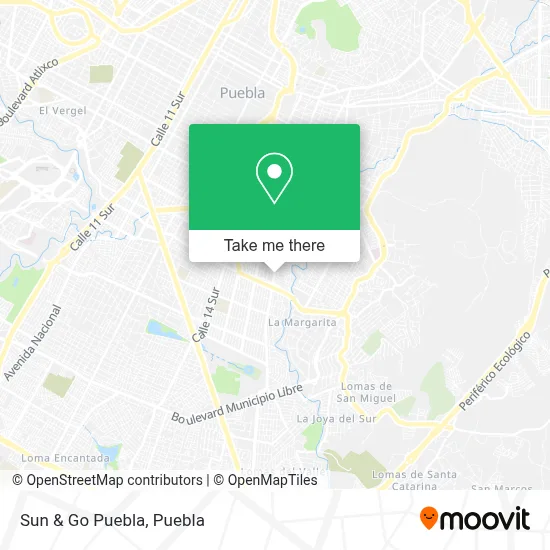 Sun & Go Puebla map