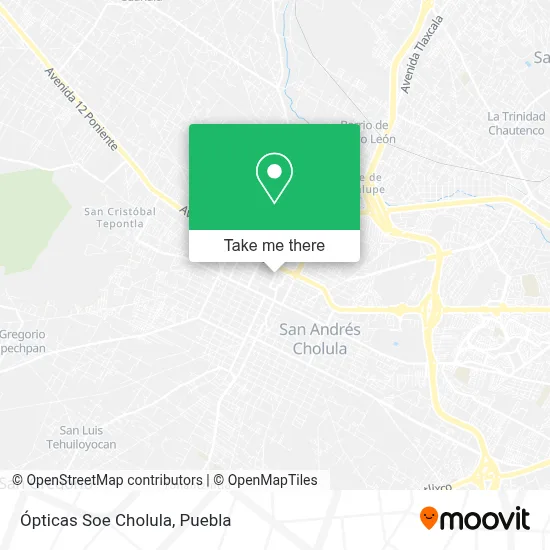 Ópticas Soe Cholula map