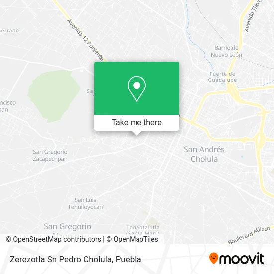 Zerezotla Sn Pedro Cholula map