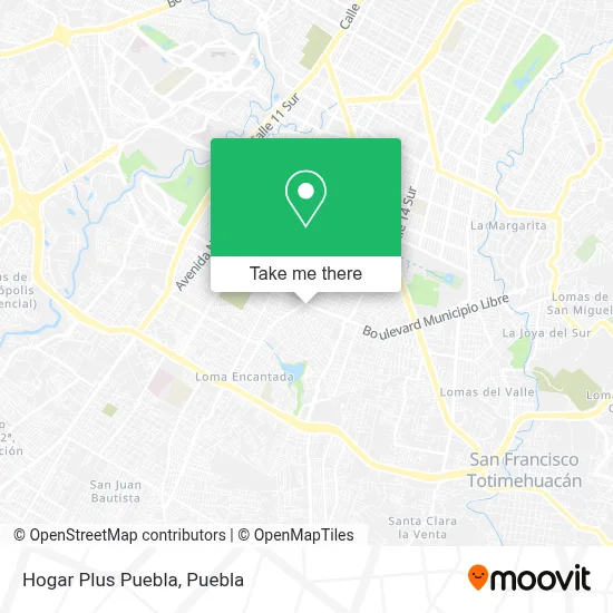 Hogar Plus Puebla map