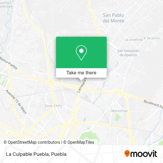 La Culpable Puebla map
