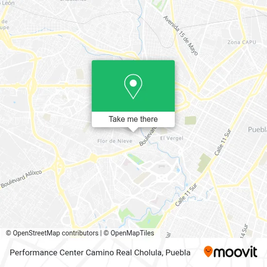 Performance Center Camino Real Cholula map
