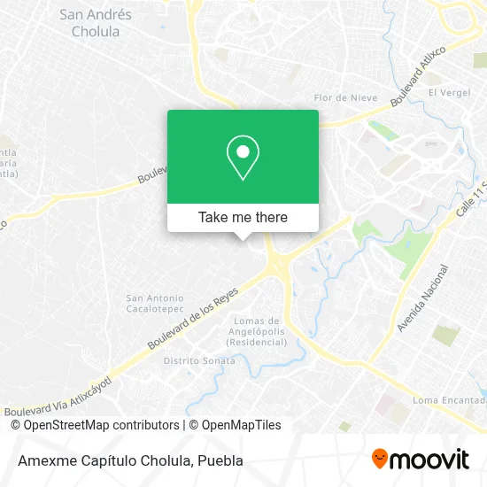 Amexme Capítulo Cholula map
