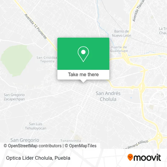 Optica Lider Cholula map