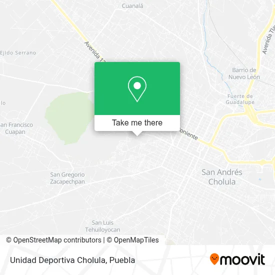 Unidad Deportiva Cholula map