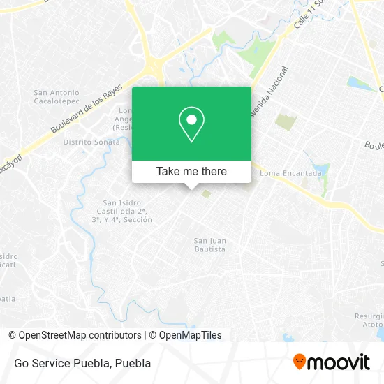 Go Service Puebla map