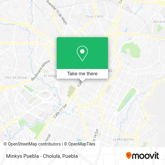 Minkys Puebla - Cholula map