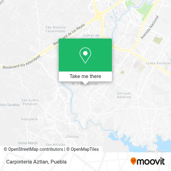 Carpintería Aztlan map