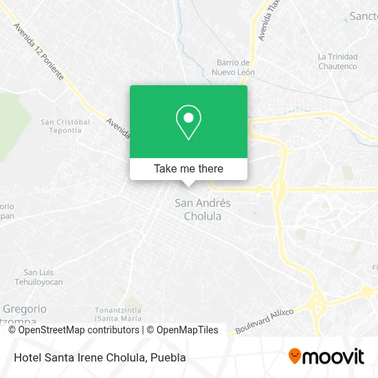 Hotel Santa Irene Cholula map