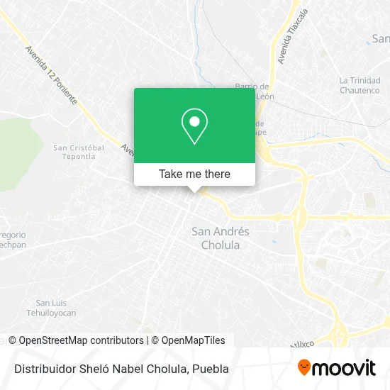 Distribuidor Sheló Nabel Cholula map