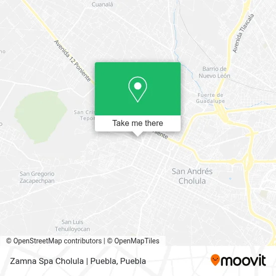 Zamna Spa Cholula | Puebla map