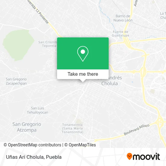 Uñas Ari Cholula map