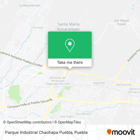 Parque Industrial Chachapa Puebla map