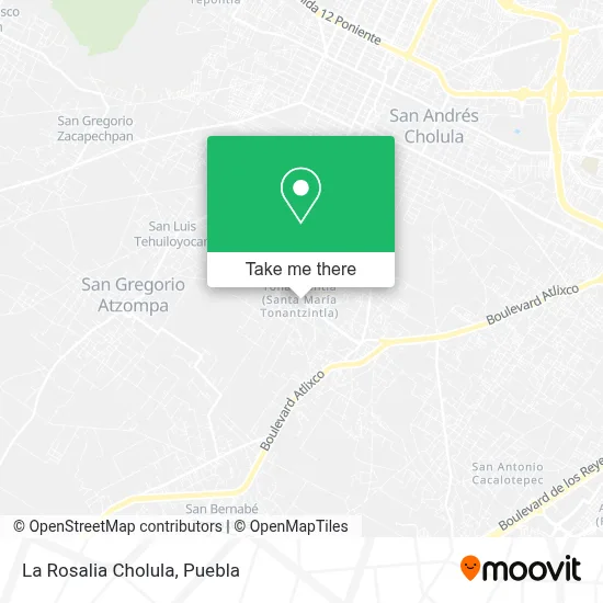 La Rosalia Cholula map
