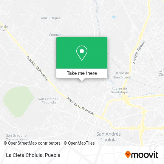 La Cleta Cholula map