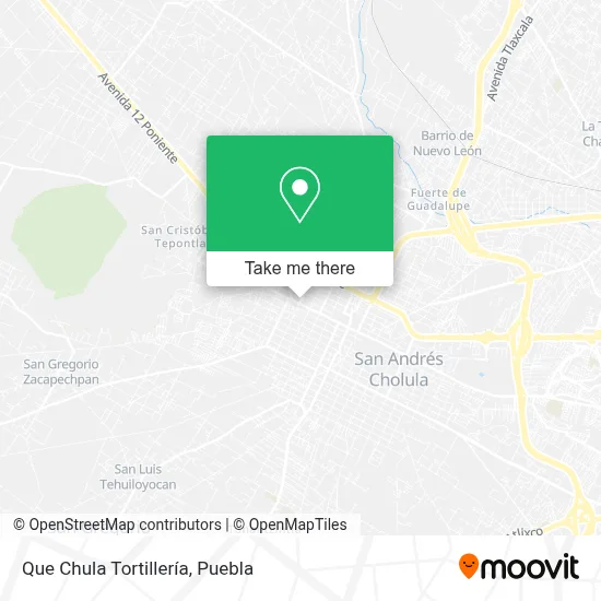 Que Chula Tortillería map
