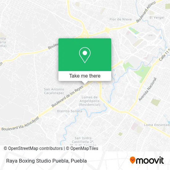 Raya Boxing Studio Puebla map