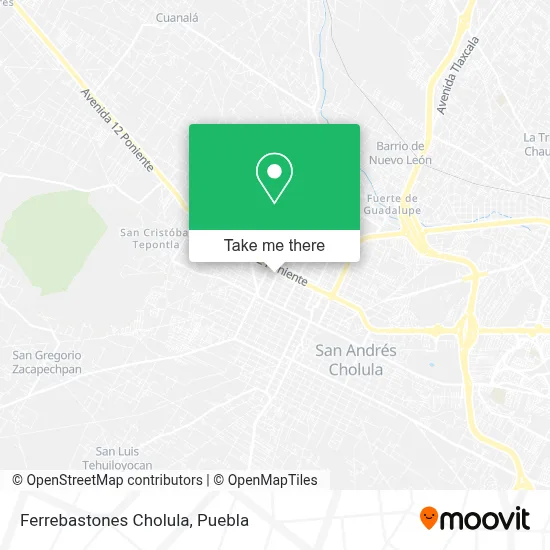Ferrebastones Cholula map