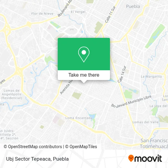Ubj Sector Tepeaca map