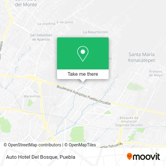 Auto Hotel Del Bosque map