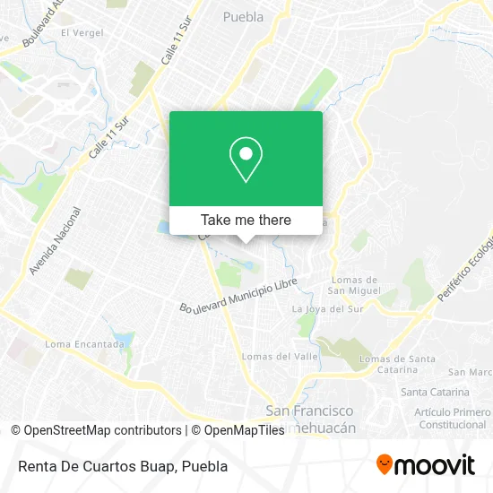 Renta De Cuartos Buap map