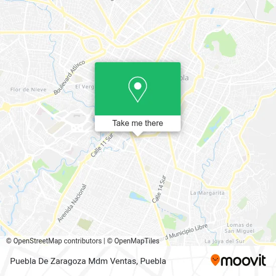 Puebla De Zaragoza Mdm Ventas map