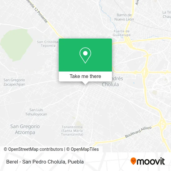 Berel - San Pedro Cholula map