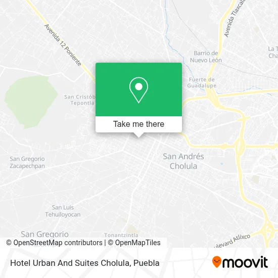 Hotel Urban And Suites Cholula map