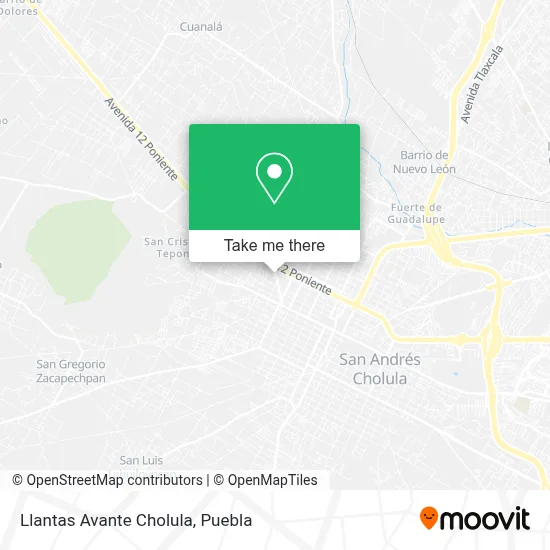 Llantas Avante Cholula map