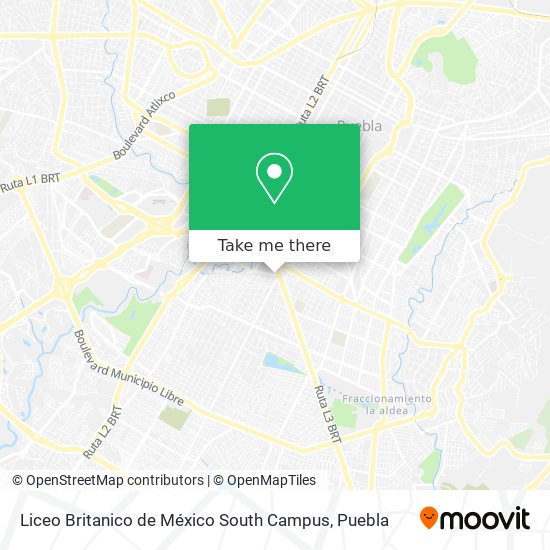 Mapa de Liceo Britanico de México South Campus