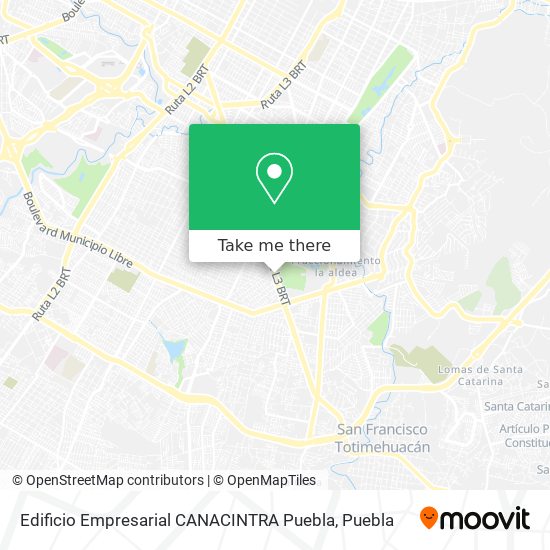 Mapa de Edificio Empresarial CANACINTRA Puebla