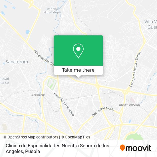 Mapa de Clínica de Especialidades Nuestra Señora de los Ángeles