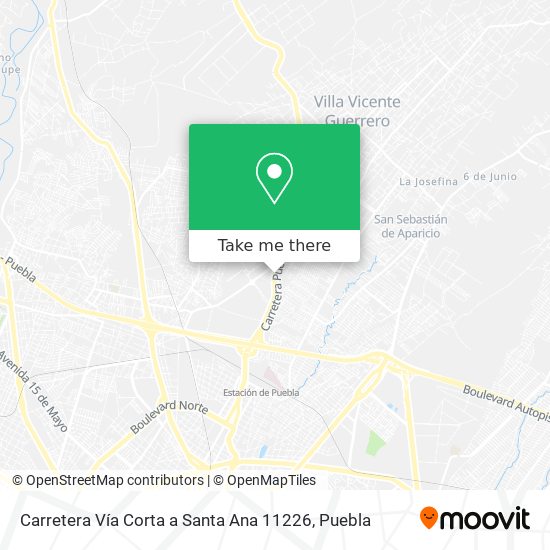 Carretera Vía Corta a Santa Ana 11226 map