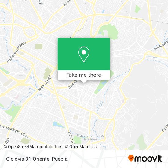 Mapa de Ciclovia 31 Oriente