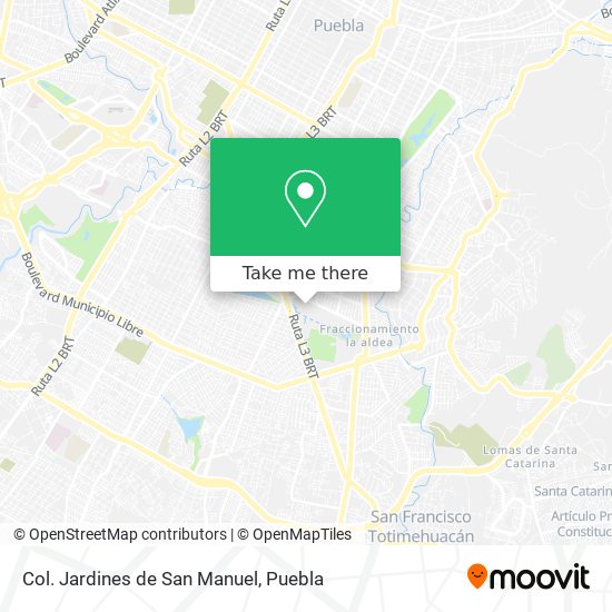 Col. Jardines de San Manuel map