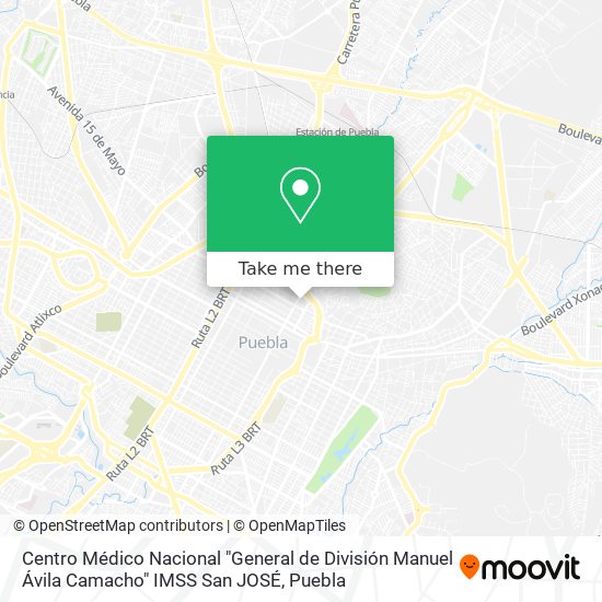 Centro Médico Nacional "General de División Manuel Ávila Camacho" IMSS San JOSÉ map