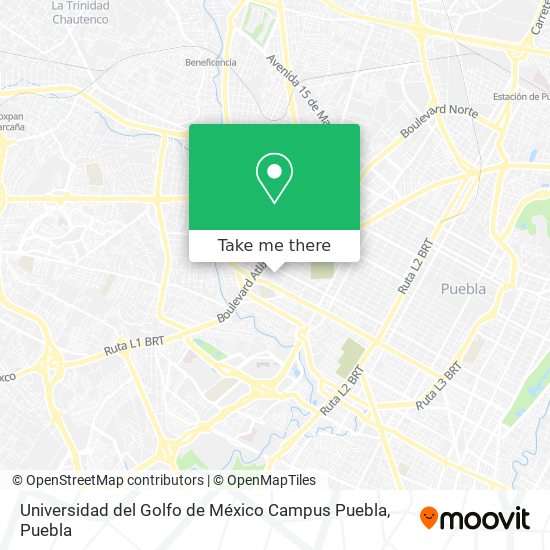 Universidad del Golfo de México Campus Puebla map