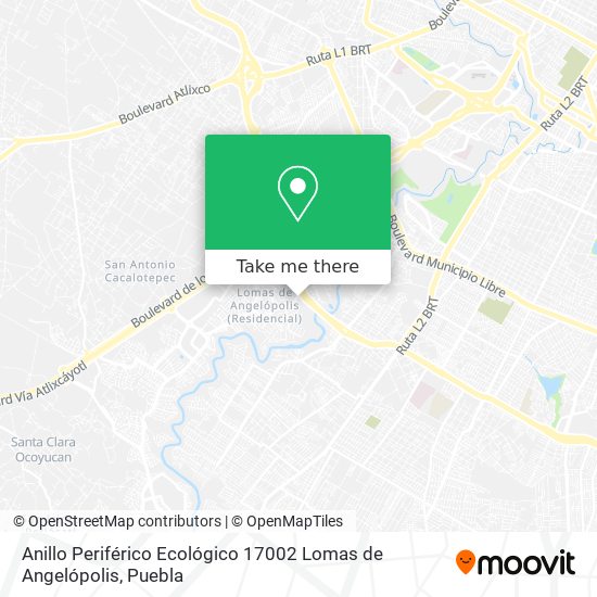 Mapa de Anillo Periférico Ecológico 17002 Lomas de Angelópolis