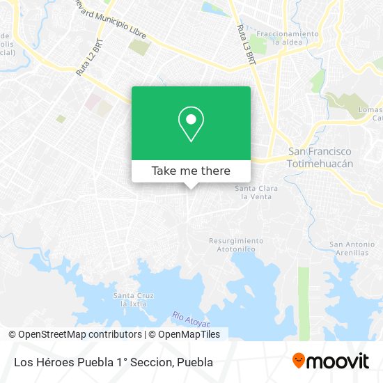 Mapa de Los Héroes Puebla 1° Seccion