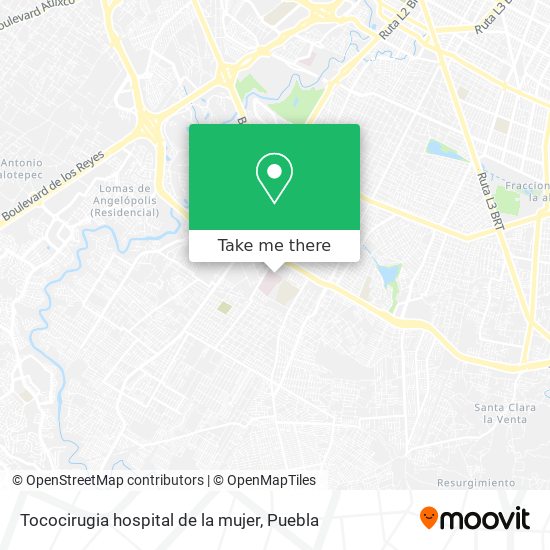 How to get to Tococirugia hospital de la mujer in Ocoyucan by Bus?