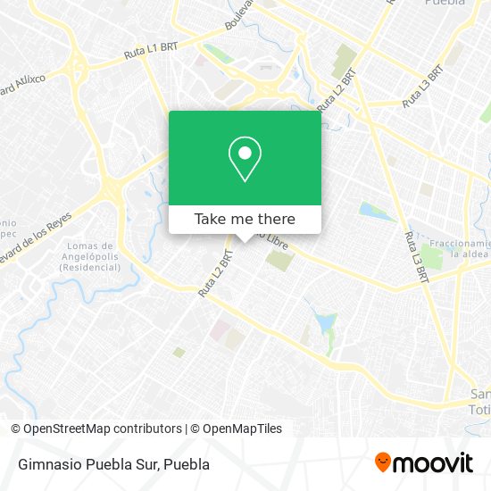 Gimnasio Puebla Sur map