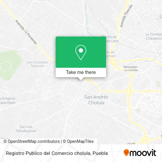 Mapa de Registro Publico del Comercio cholula