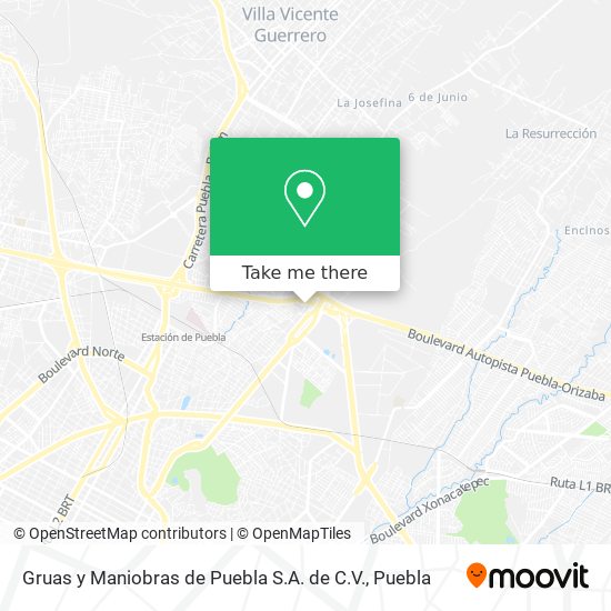 Gruas y Maniobras de Puebla S.A. de C.V. map