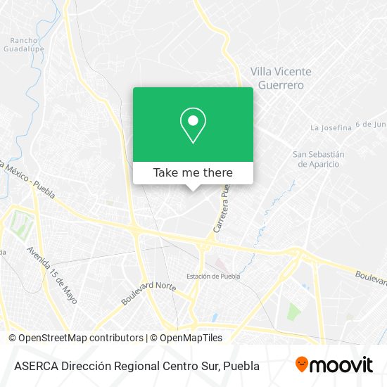 ASERCA Dirección Regional Centro Sur map