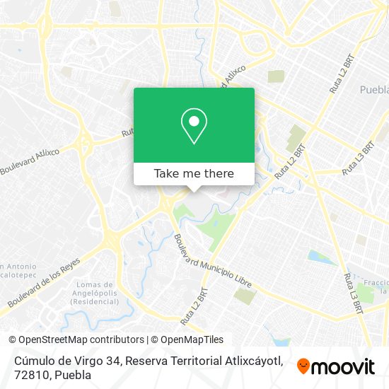 Cúmulo de Virgo 34, Reserva Territorial Atlixcáyotl, 72810 map