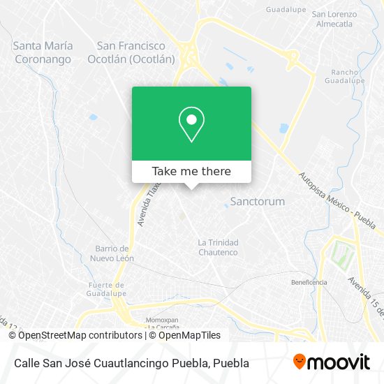 How to get to Calle San José Cuautlancingo Puebla in San Pedro Cholula by  Bus?