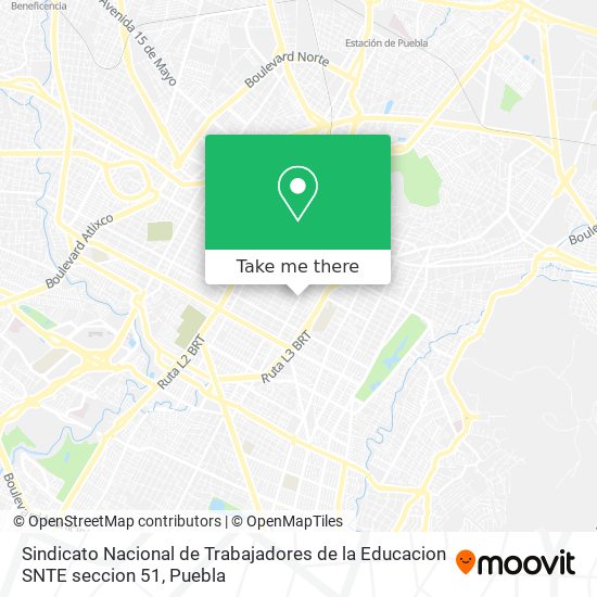 Sindicato Nacional de Trabajadores de la Educacion SNTE seccion 51 map