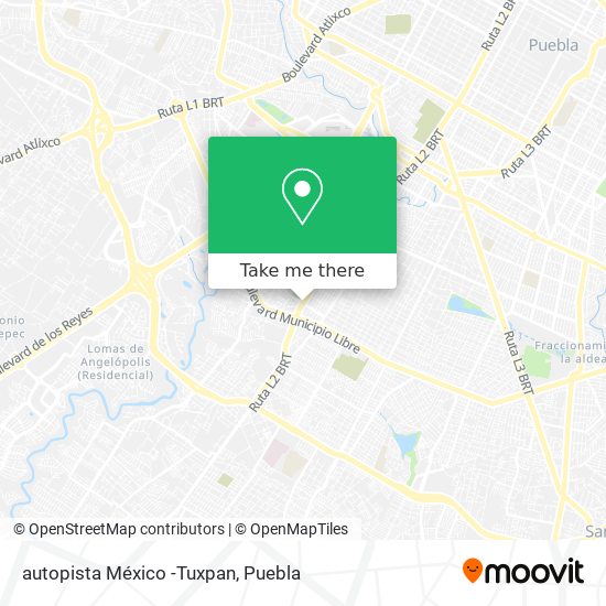 autopista México -Tuxpan map