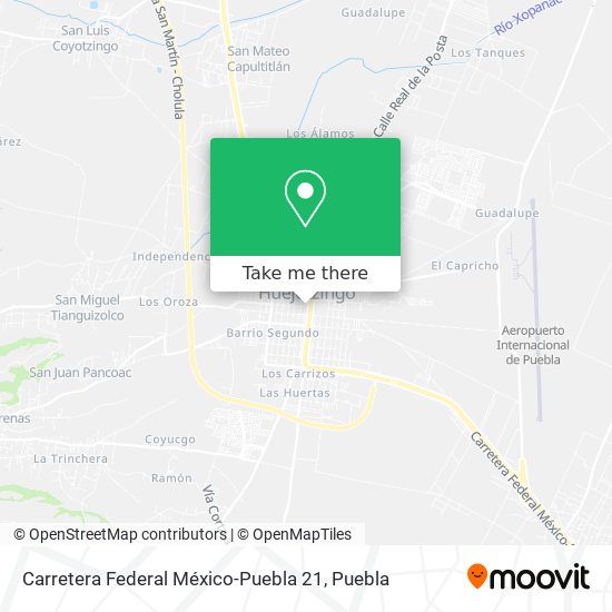 Carretera Federal México-Puebla 21 map